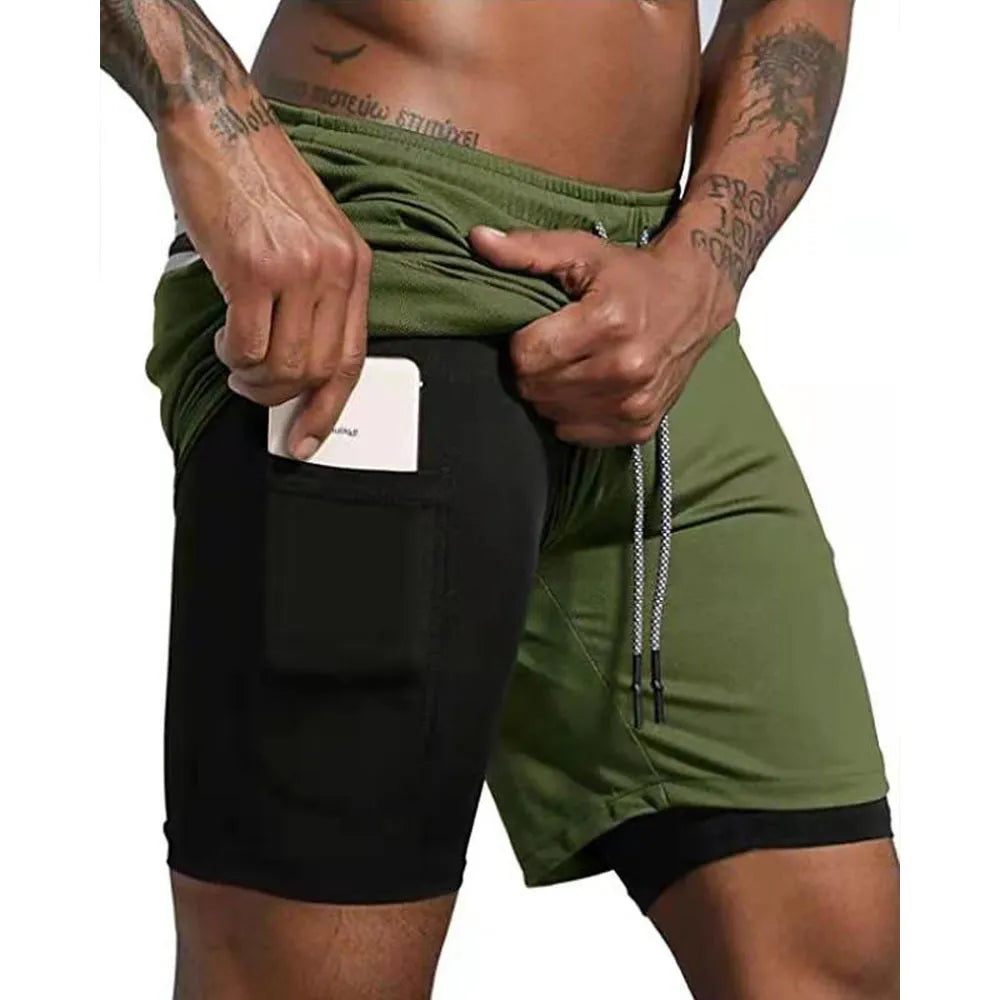 Byron - Men's Gym Shorts With Phone Pocket And Liner