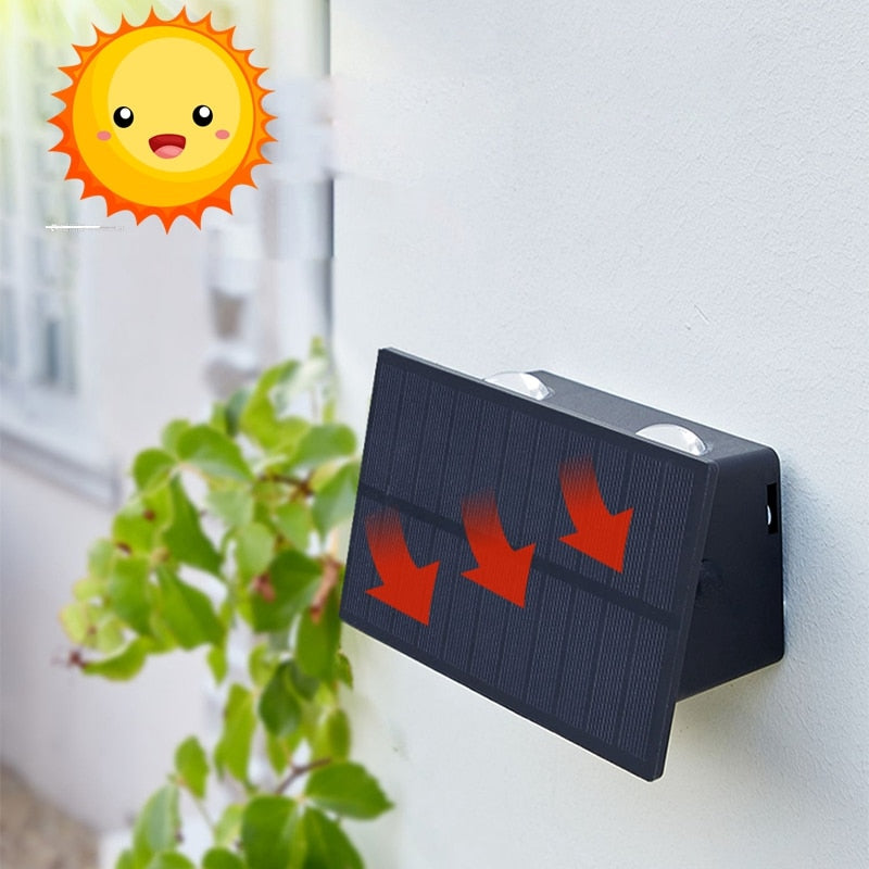 Glowess - SolarRay Solar Wall Lamp Modern Waterproof Lighting for Outdoors