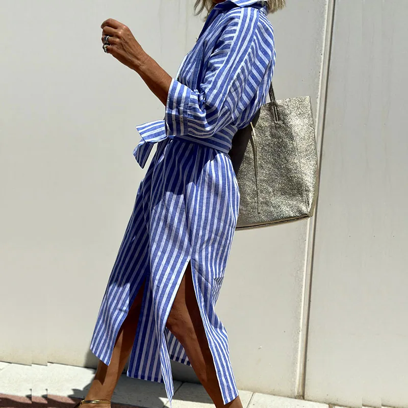 Jubilee - Stylish Striped Shirt Dress for Effortless Elegance