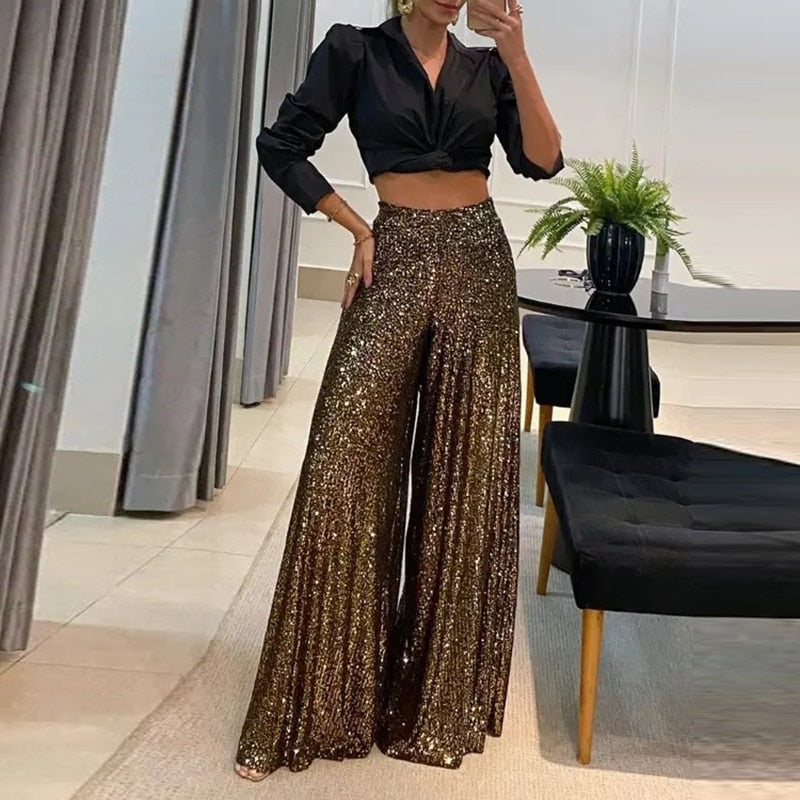 Andromeda - Chic Wide-Leg Trousers for Effortless Elegance and Comfort