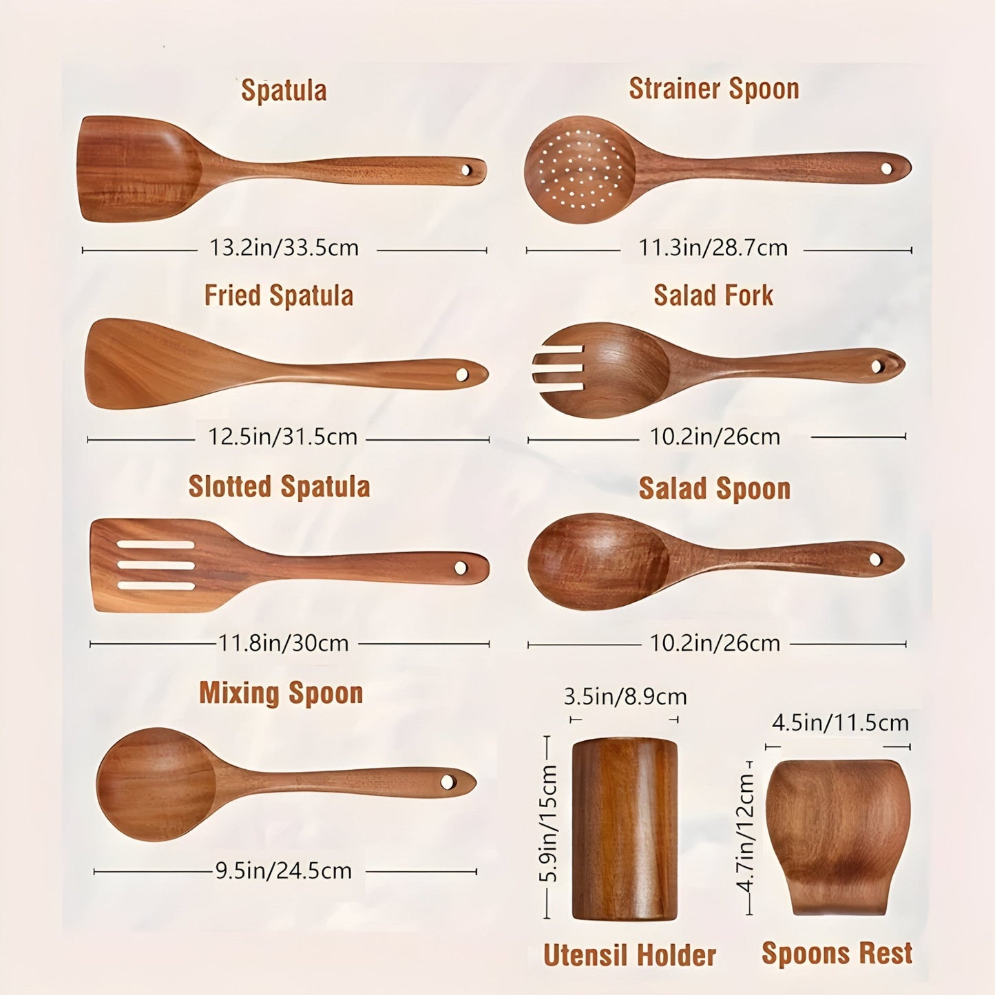Alexis - Elegant and Sustainable Wooden Kitchen Utensil Set