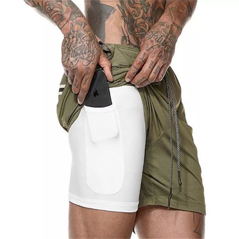 Byron - Men's Gym Shorts With Phone Pocket And Liner