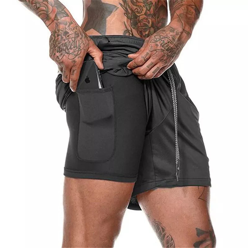 Byron - Men's Gym Shorts With Phone Pocket And Liner