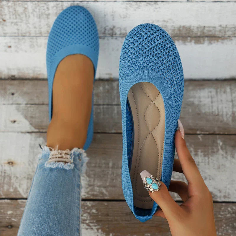 Janessa - Comfortable Women's Slip-On Flats with Breathable Mesh and Flexible Sole