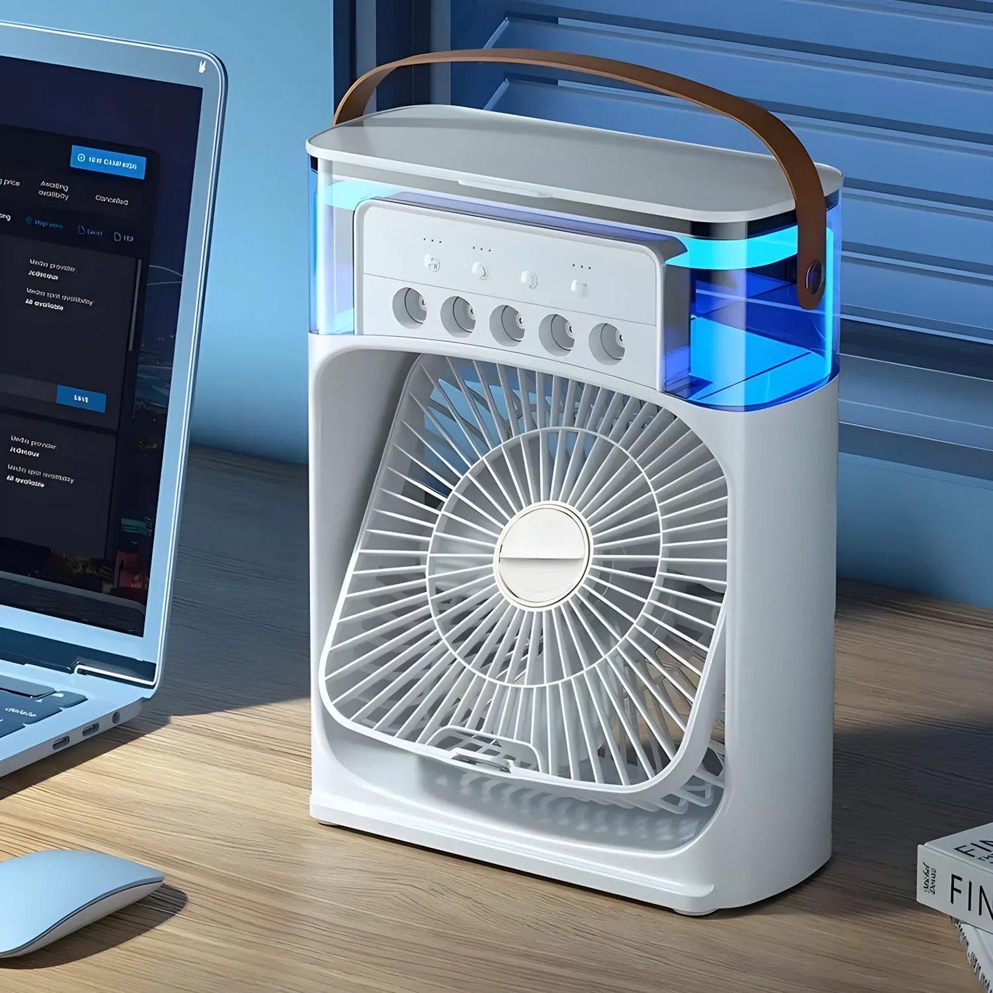 Floraa - Mini 3 In 1 Portable LED Air Cooler Humidifier