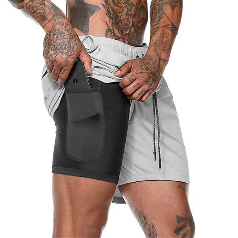 Byron - Men's Gym Shorts With Phone Pocket And Liner