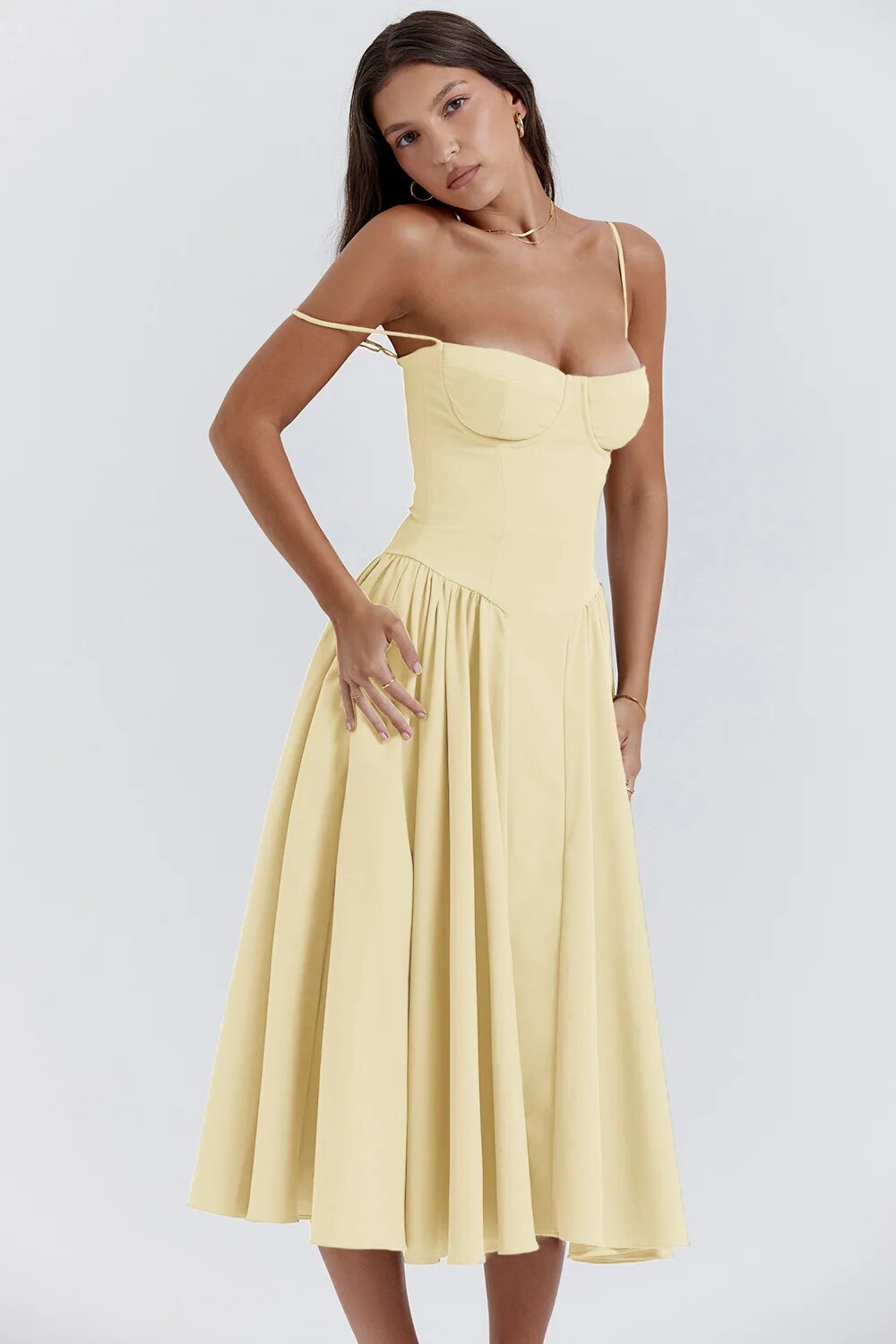 Kassidy - Stylish Women's Armless Midi Dress for Summer Outings