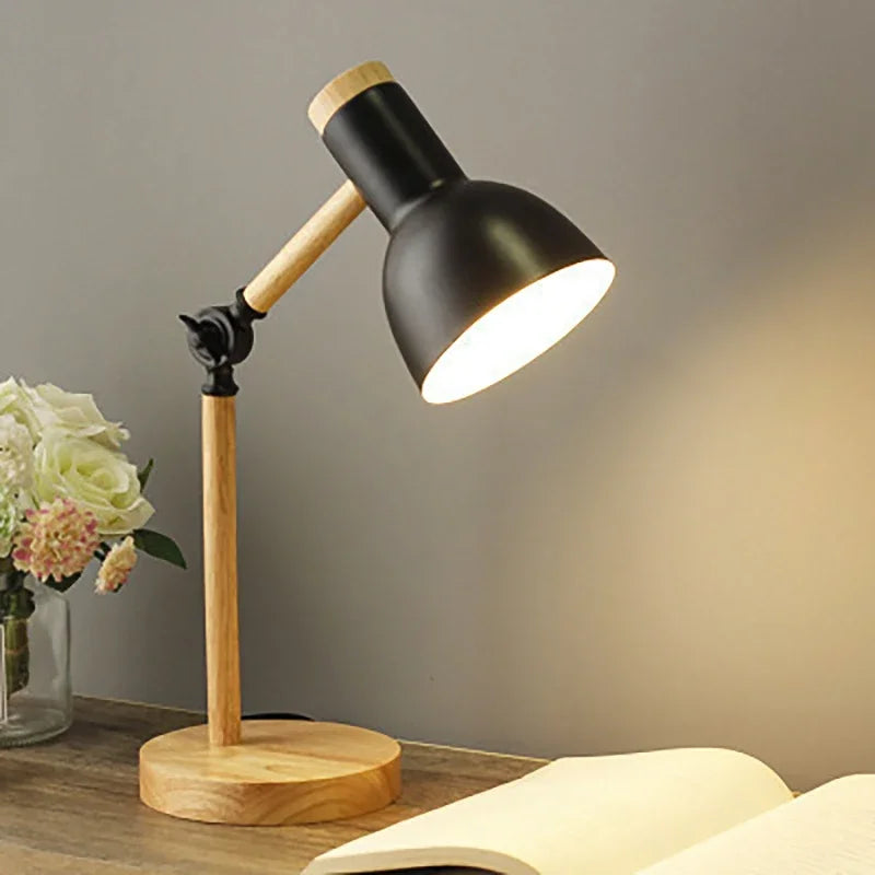 Sparkora - Wooden Adjustable Table Lamp Nordic Style Colourful Finish