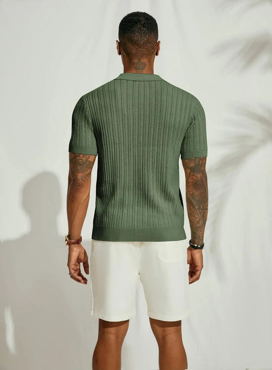 Aiden - Stylish Knit Summer Shirt for Men by Leoven - Elegant Comfort