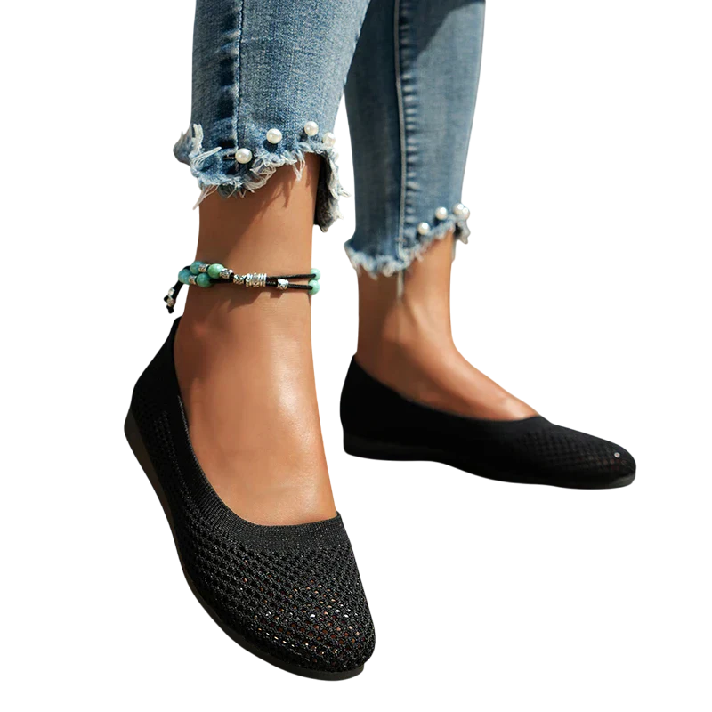 Janessa - Comfortable Women's Slip-On Flats with Breathable Mesh and Flexible Sole