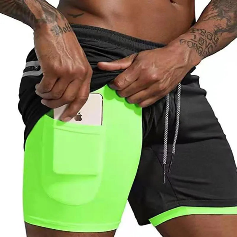 Byron - Men's Gym Shorts With Phone Pocket And Liner
