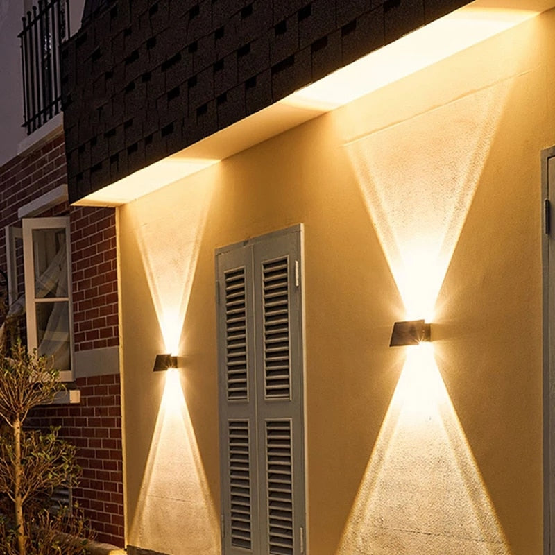Glowess - SolarRay Solar Wall Lamp Modern Waterproof Lighting for Outdoors