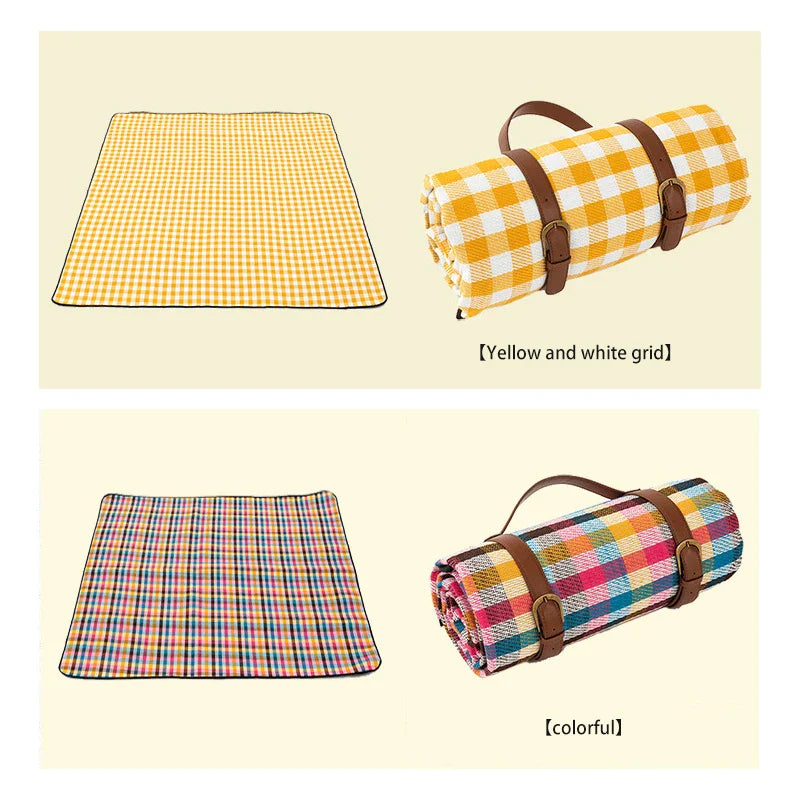 Ambiora - Outdoor Plaid Picnic Blanket Waterproof Foldable Mat