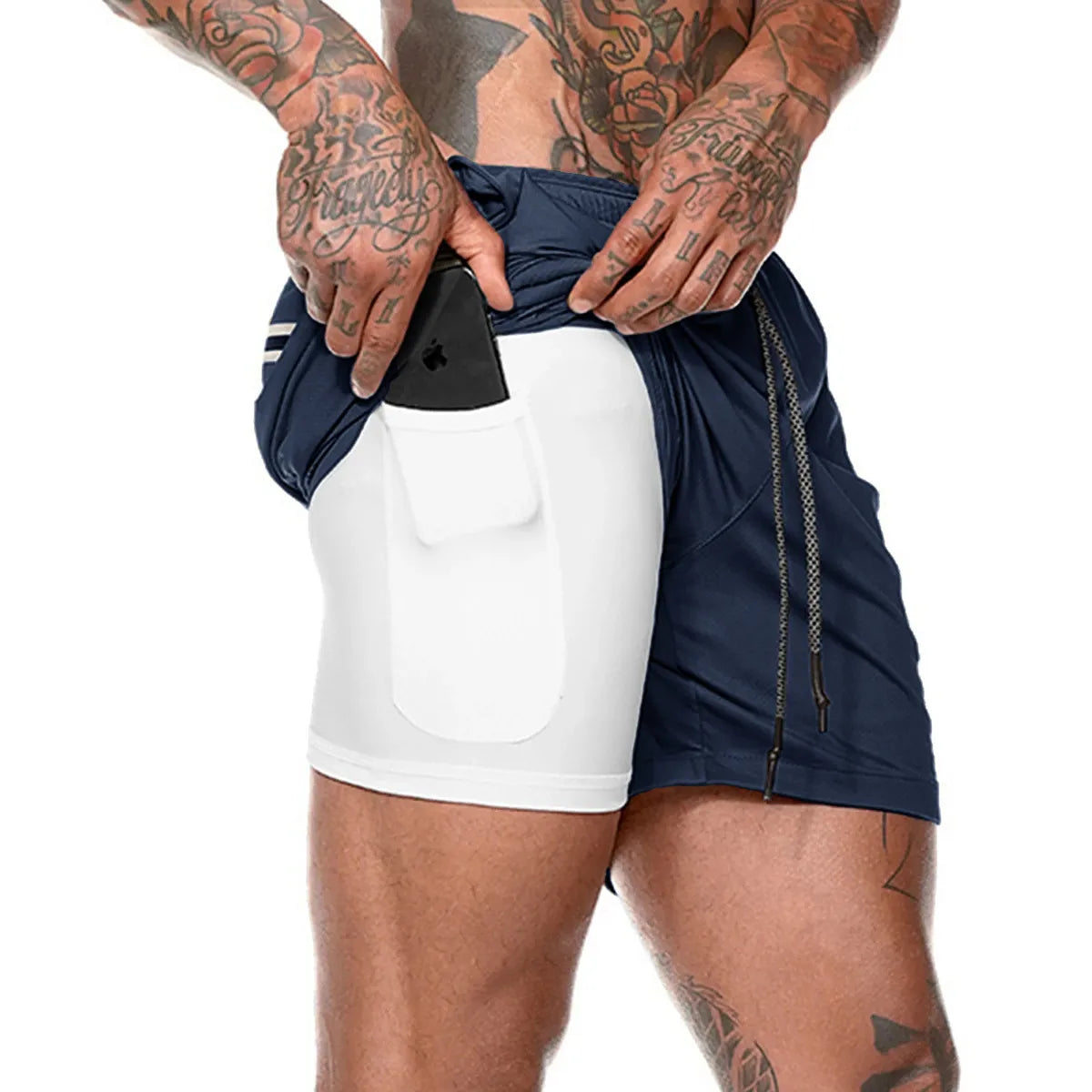 Byron - Men's Gym Shorts With Phone Pocket And Liner