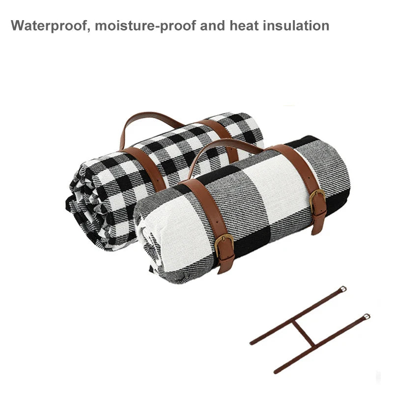 Ambiora - Outdoor Plaid Picnic Blanket Waterproof Foldable Mat