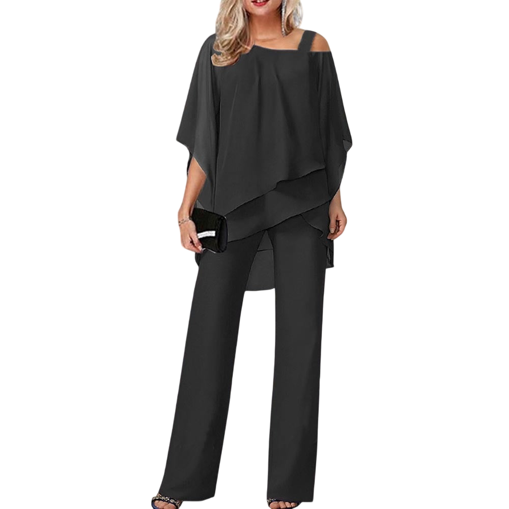 Arabelle- Elegant Women's Cold Shoulder 2-Piece Set for Flowy Style
