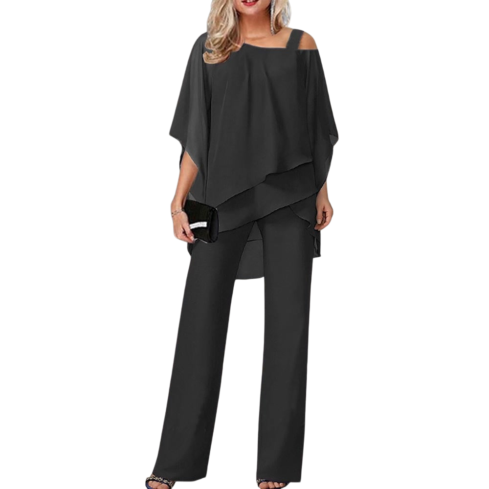 Alethea - Stylish Women's Cold Shoulder Two-Piece Set for Chic Occasions
