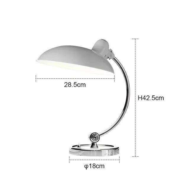 Iridia - ScandiArc Bauhaus Inspired Iron Table Lamp for Home Office