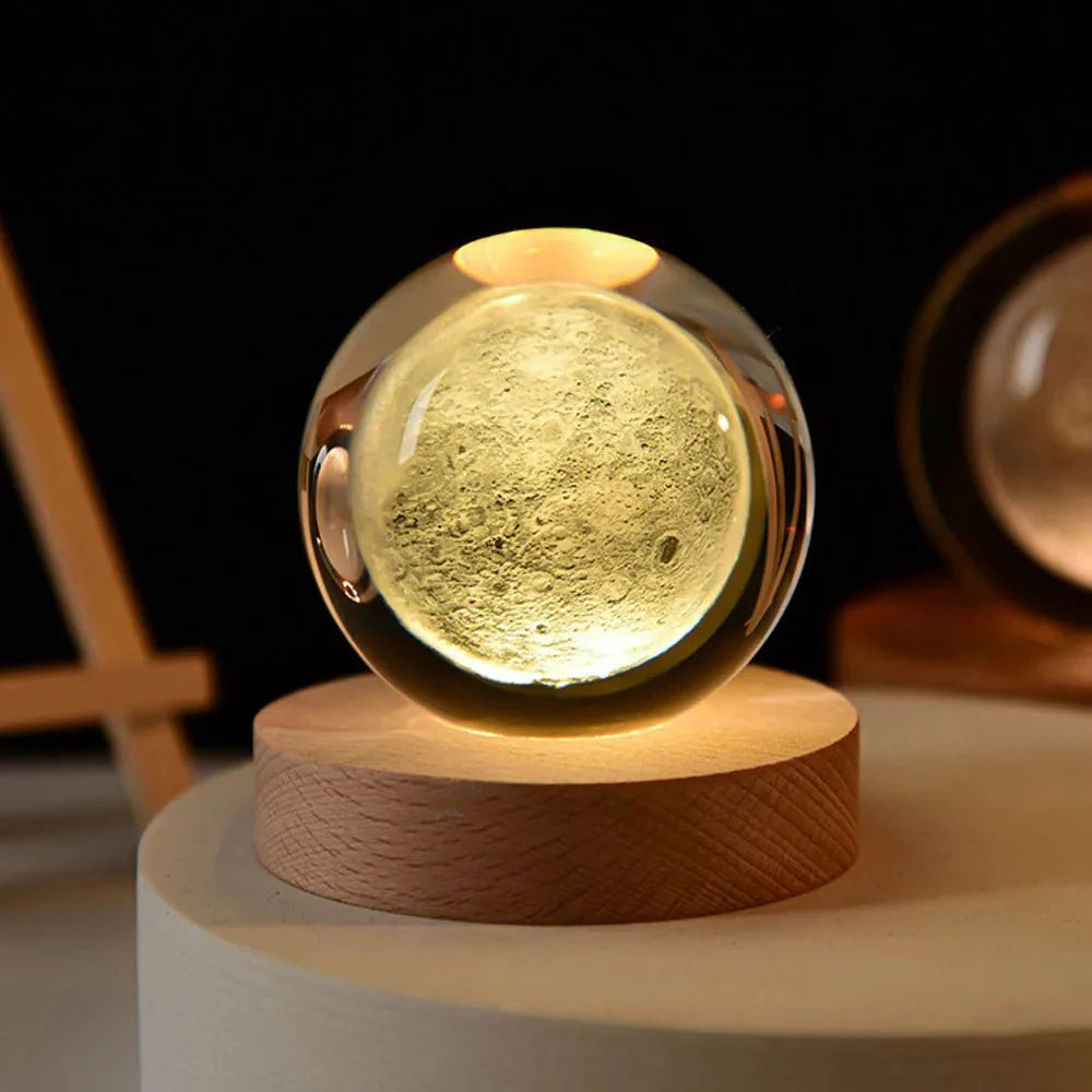 Rugora - Crystal Clear Solar System Globe Night Light Glow