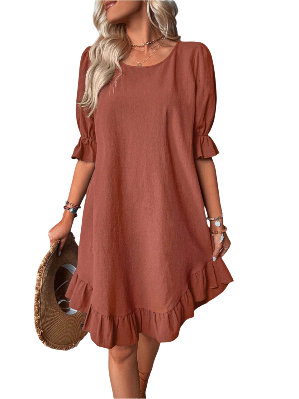 Farida - Chic Women's Ruffled Mini Dress for Effortless Style