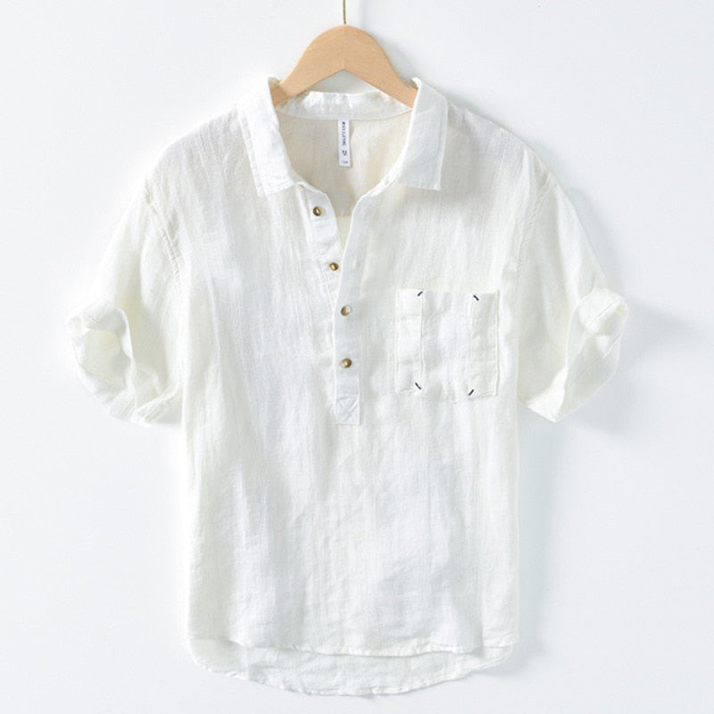 Andreas - Stylish Men's Vintage Linen Shirt for Timeless Elegance