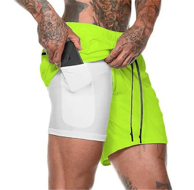 Byron - Men's Gym Shorts With Phone Pocket And Liner