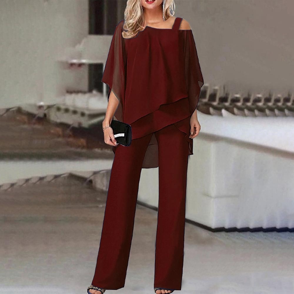 Arabelle- Elegant Women's Cold Shoulder 2-Piece Set for Flowy Style