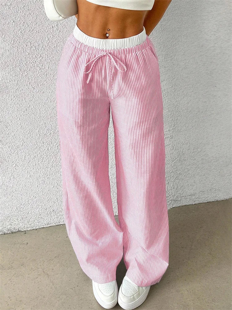 Quinlan - Comfortable Striped Cotton Trousers for Casual Days