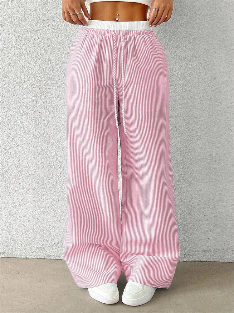 Quinlan - Comfortable Striped Cotton Trousers for Casual Days