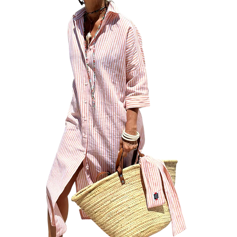 Jubilee - Stylish Striped Shirt Dress for Effortless Elegance