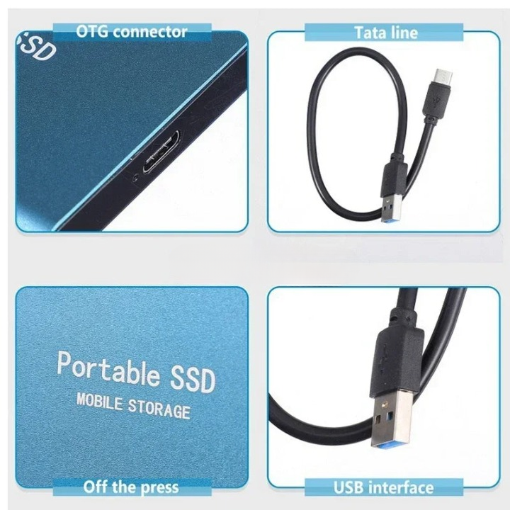 Bowlisca - Portable SSD External Drive 2TB Compact High Speed Storage