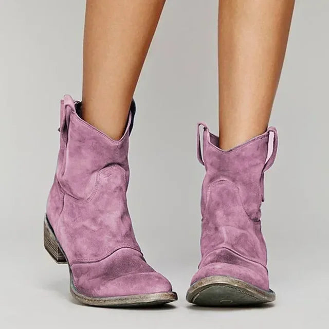 Avalon - Vintage Cowboy Ankle Boots with Modern Comfort