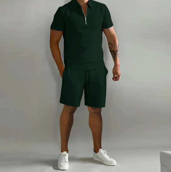 Gage - Stylish Men's Summer Set with Comfortable Zipper Design
