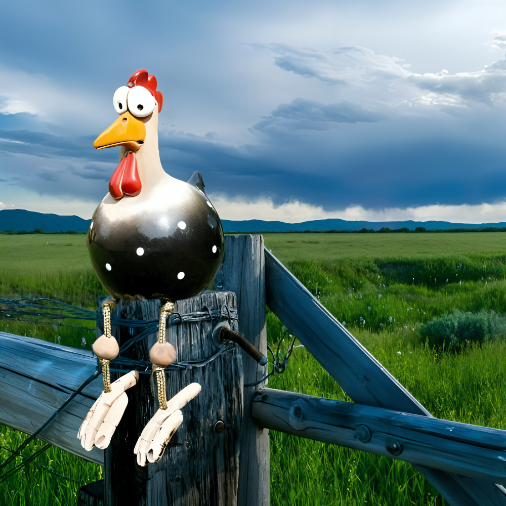 Planora - Funny Large Eyed Chicken Garden Statue Outdoor Decor