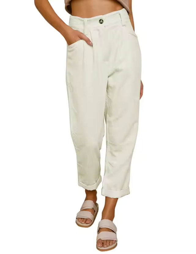 Chantal - Stylish Soft Corduroy Trousers for Women with Timeless Elegance