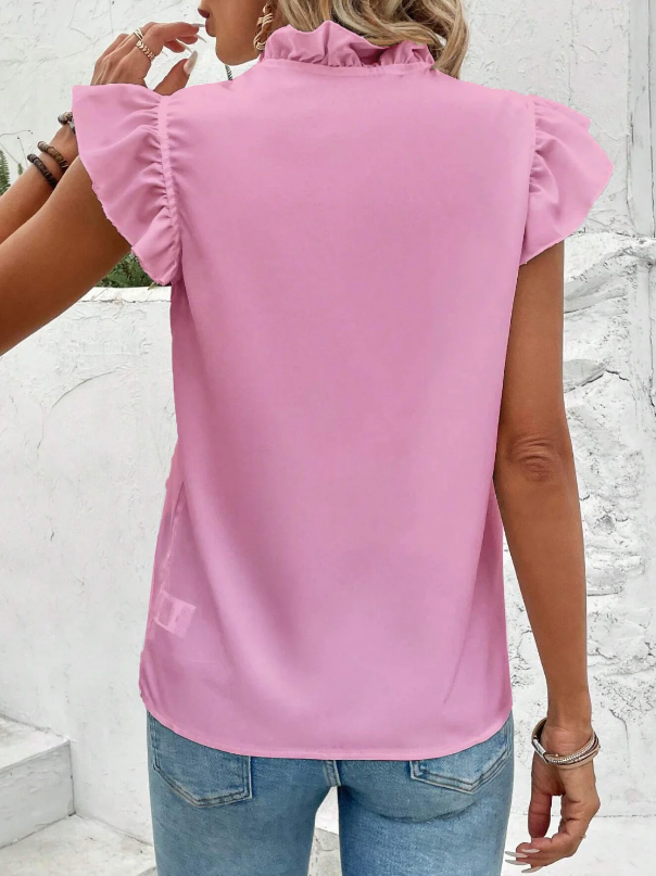 Belinda - Stylish Oktoberfest Blouse with V-neck and Ruffles for Women