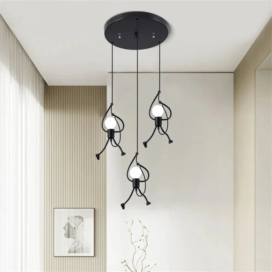 Serava - Playful Doll Pendant Lamp Retro Hanging Light Fixture