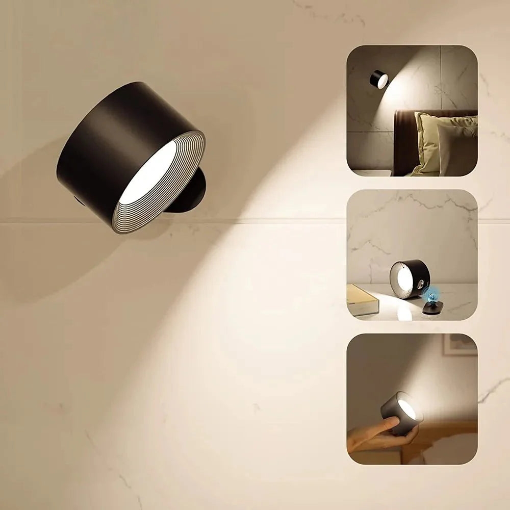 Auroria - EasyStick Wireless Wall Lamp Dimmable Rotating Bedroom