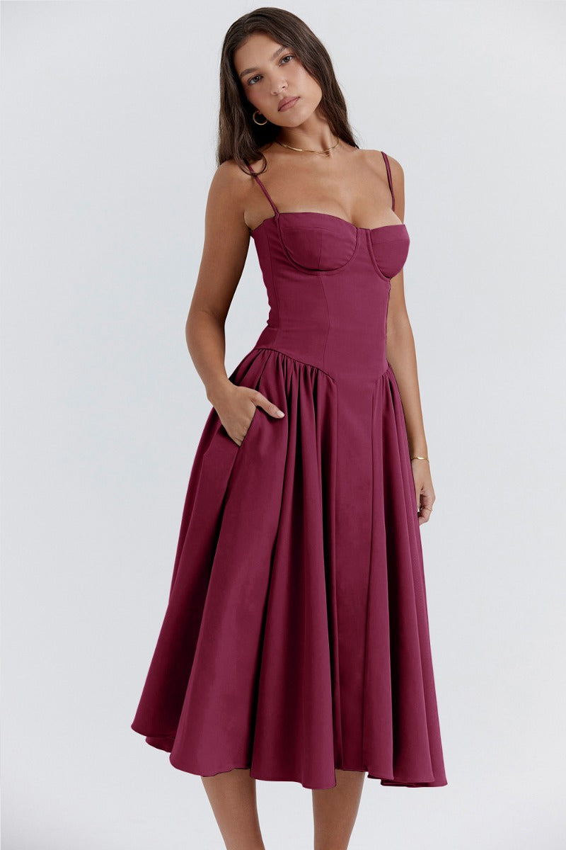 Kassidy - Stylish Women's Armless Midi Dress for Summer Outings