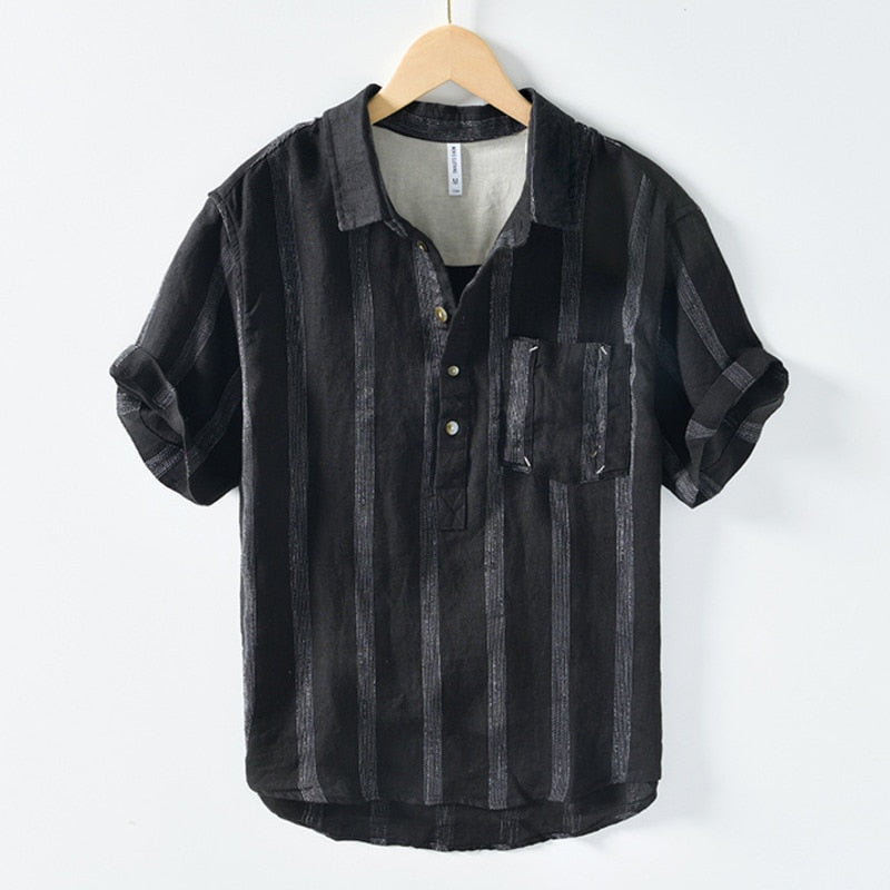 Andreas - Stylish Men's Vintage Linen Shirt for Timeless Elegance