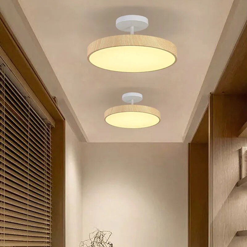 Suspora - Wood LED Ceiling Light Semi Flush Mount Fixture