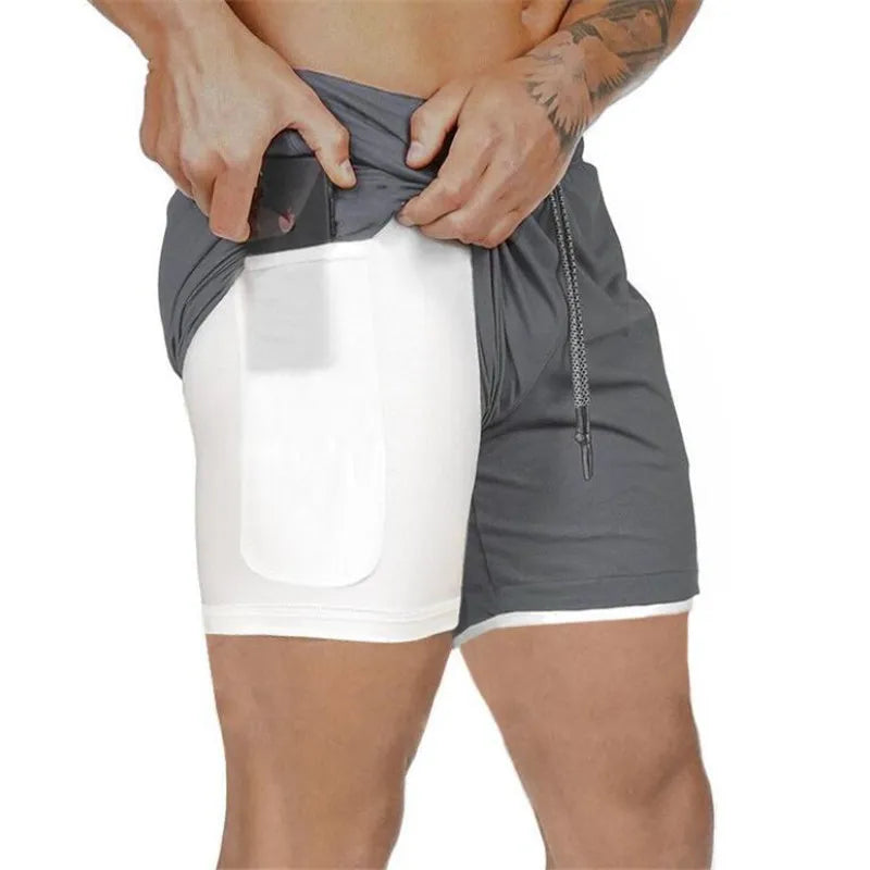 Byron - Men's Gym Shorts With Phone Pocket And Liner