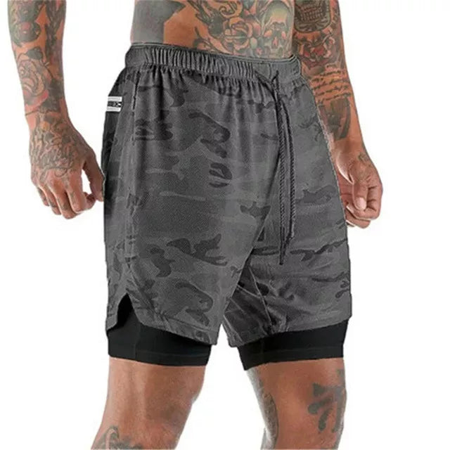 Byron - Men's Gym Shorts With Phone Pocket And Liner