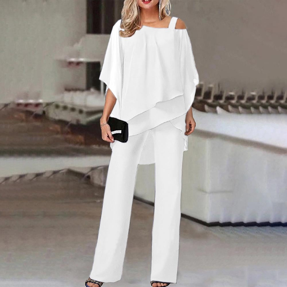 Arabelle- Elegant Women's Cold Shoulder 2-Piece Set for Flowy Style
