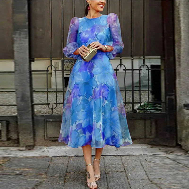 Josie - Elegant Floral Print Dress for Women Aria