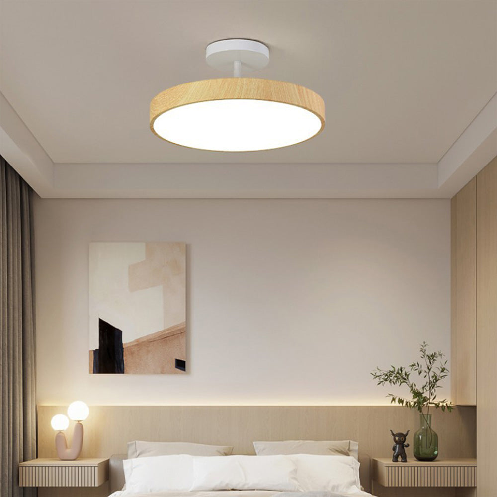 Suspora - Wood LED Ceiling Light Semi Flush Mount Fixture