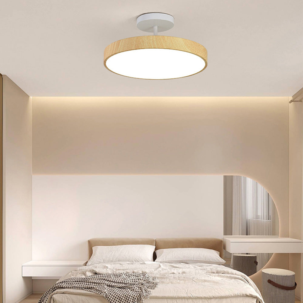 Suspora - Wood LED Ceiling Light Semi Flush Mount Fixture