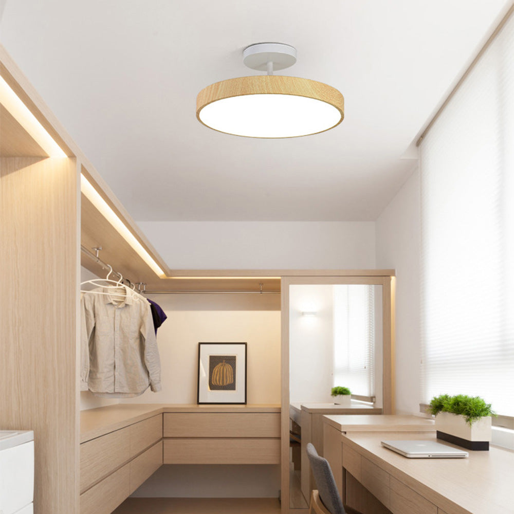 Suspora - Wood LED Ceiling Light Semi Flush Mount Fixture