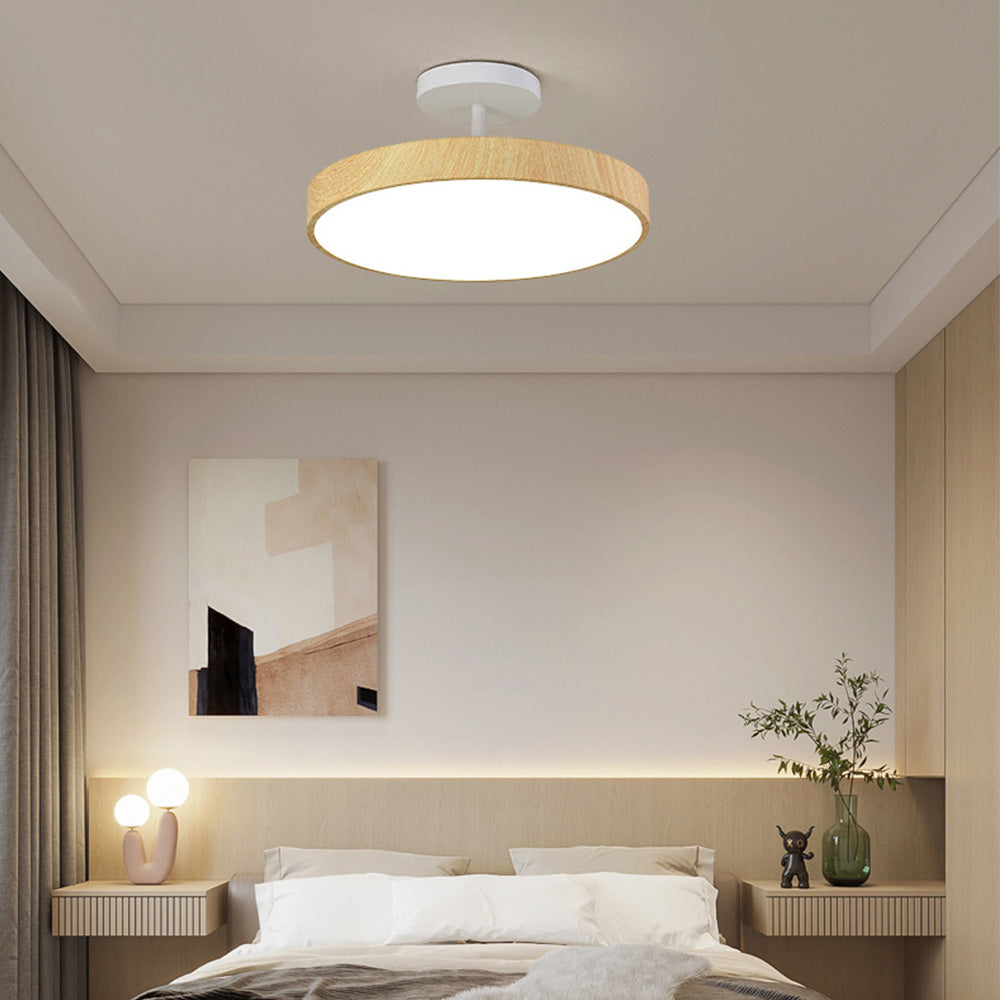 Suspora - Wood LED Ceiling Light Semi Flush Mount Fixture