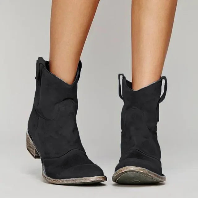 Avalon - Vintage Cowboy Ankle Boots with Modern Comfort